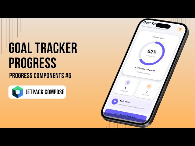 Goal Tracker Progress in Jetpack Compose | Progress Component #5 | Kotlin