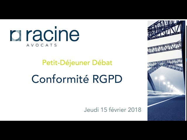 Formation RGPD : Démarche de mise en conformité - Cabinet Racine Avocats