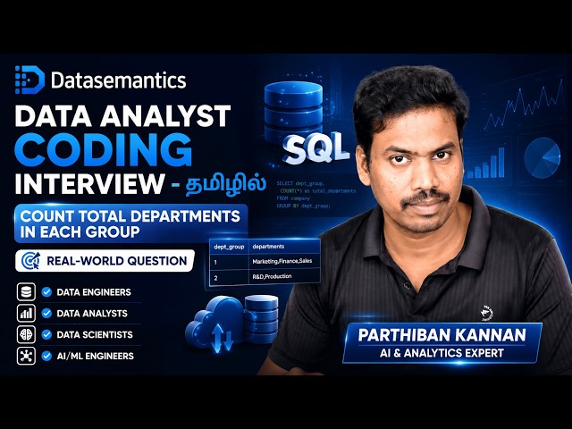 Datasemantics SQL Coding Interview: Count Departments from a Comma-Separated String | ANSI SQL