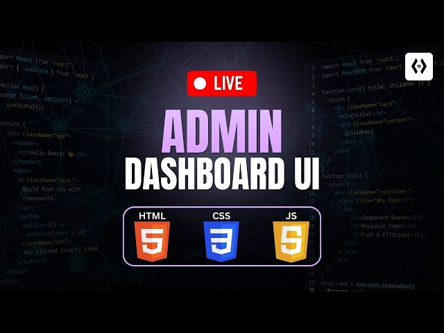Admin Dashboard UI ASMR | Satisfying Web Development & Coding Workflow