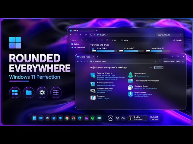 Windows 11, but Everything is ROUNDED & GLASSY!