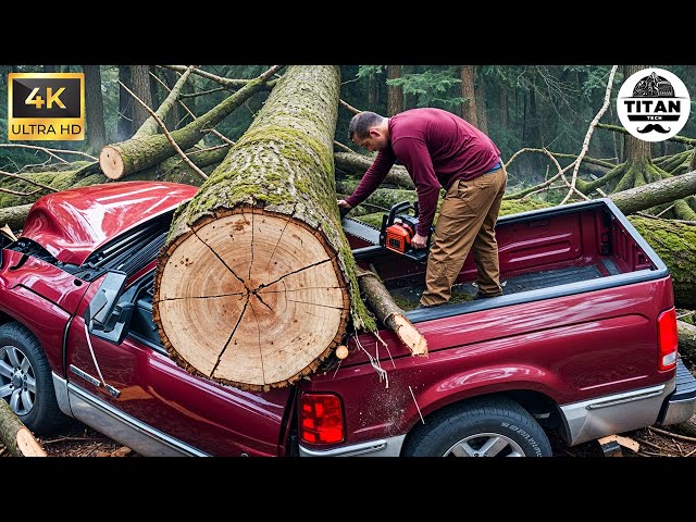 Dangerous Fastest Idiots Cutting Tree Fails Skill With Chainsaw | Tree Falling on Houses #16