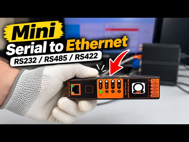 RS-232/RS-422/RS-485 to Ethernet | Mini DIN-Rail Modbus RTU to TCP + Temperature Sensor Demo