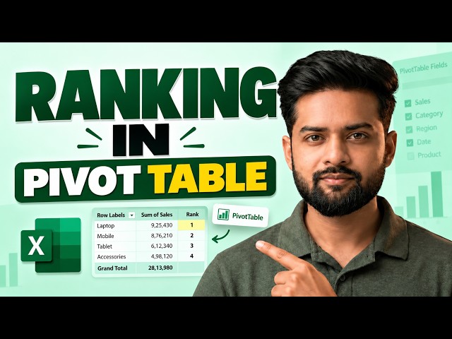 Learn Ranking in Pivot Table | Rank Values in Excel Pivot Table | TechLoons