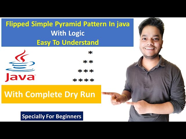 Star Pattern - 6 How To Print Flipped Simple Pyramid Pattern In Java Using For Loop | VS Code |