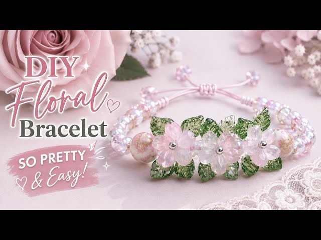 DIY Floral Bracelet With Macrame + Beads 🌸 Beginner Friendly