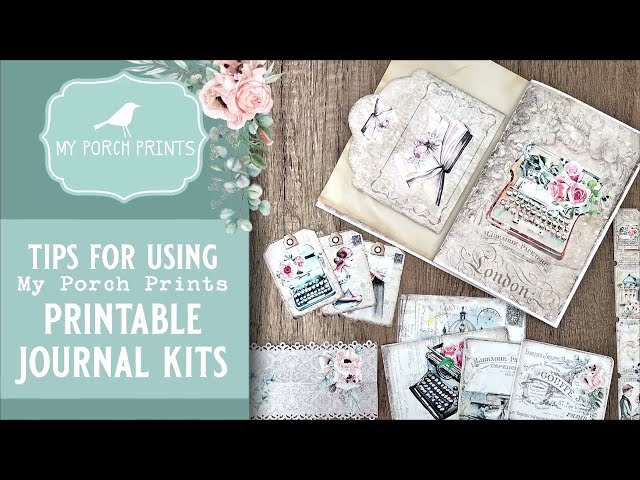 Tips for using printable junk journal kits | My Porch Prints | Resizing Pages | Printing on the Back