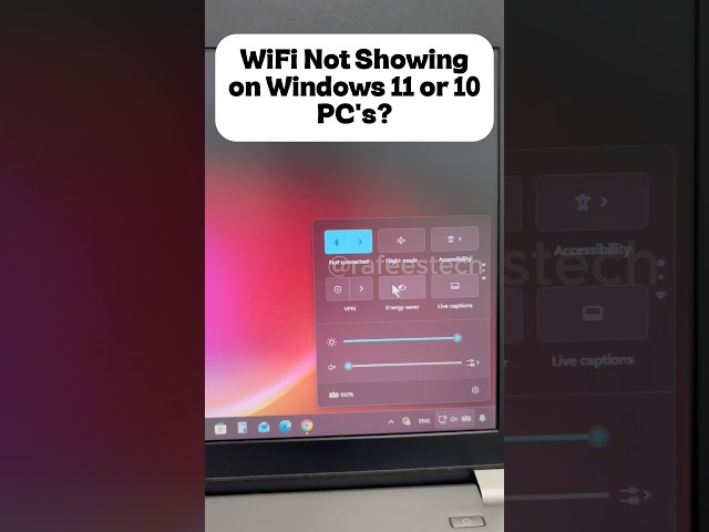 Fix WiFi icon missing on Windows 11 or 10 PC? #shorts