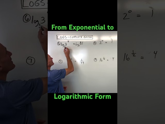 Rewrite an Exponential Function in Logarithmic Form