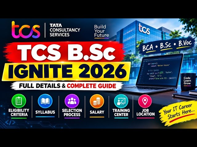 TCS B.Sc IGNITE 2026 🔥 Eligibility | Syllabus | Selection Process | Salary + Apply Link