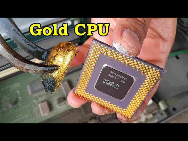 How to recycle gold from cpu computer scrap. value of gold in cpu ceramic processors pins chip.