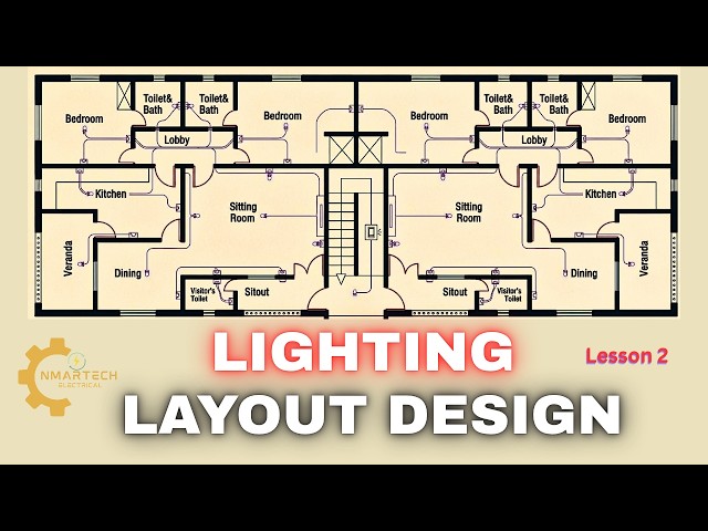 AutoCAD Tutorial: Electrical Lighting Layout Design for a 2-Bedroom Apartment (IEC Standard)