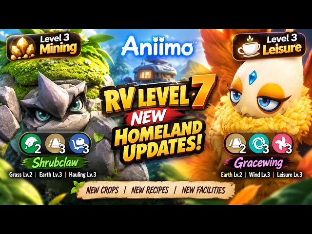Aniimo -Level 3  Miner Shrubbclaw  Update + RV Level 7 - My Homeland Status