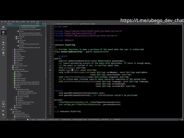 C++/Qt programming live - mobile app Ubego - ubego.ru