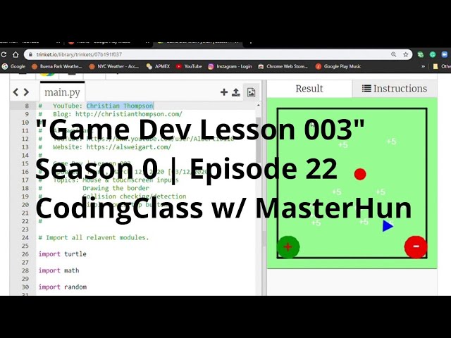 "Game Dev Lesson 003" | S0 | E22 | CodingClass w/ MasterHun