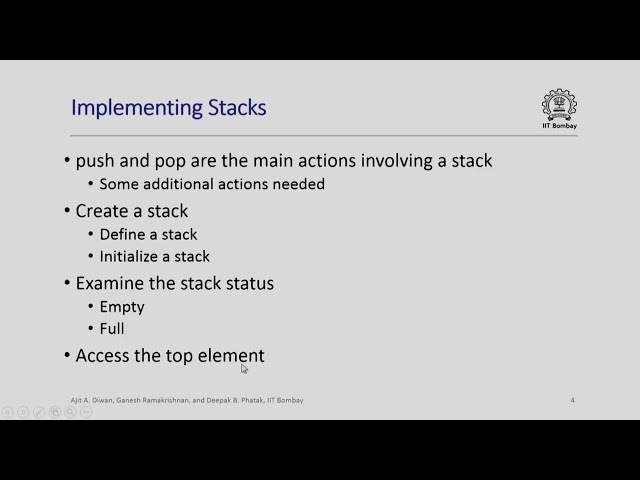 Implementing Stacks
