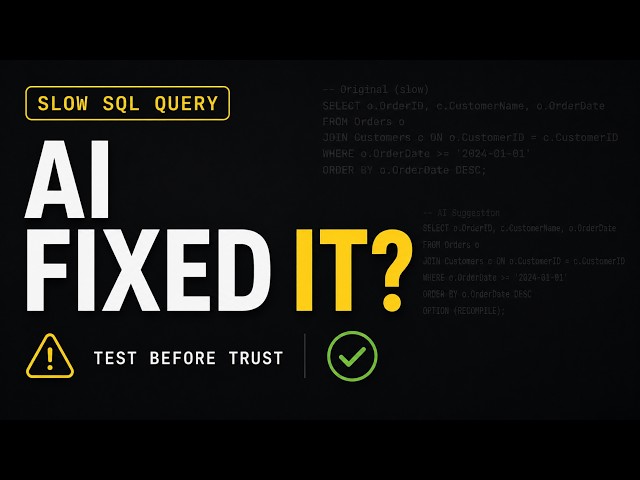 Can AI Fix a Slow SQL Query? | We Test the Advice