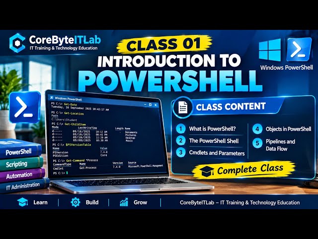 14.1.1 Windows PowerShell Scripting Class 01: Introduction to PowerShell | Lab & Practical Guide |