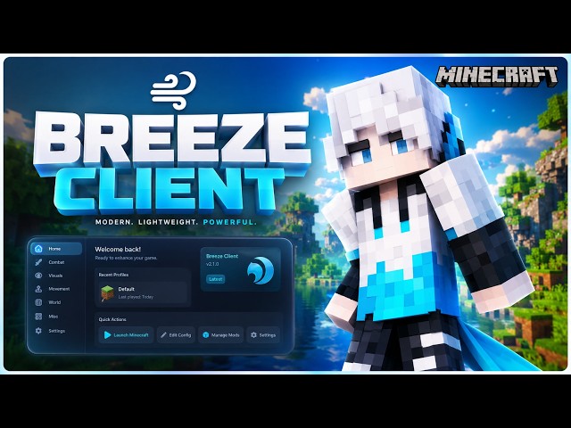 Breeze Client (1.21 - 1.21.11+) - Best Free Minecraft Hacked Client for PvP in 2026! | Java 🔥 - Free