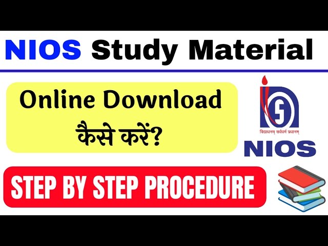 NIOS Study Material Download Online Step By step Procedure | How to Download Nios Study Material