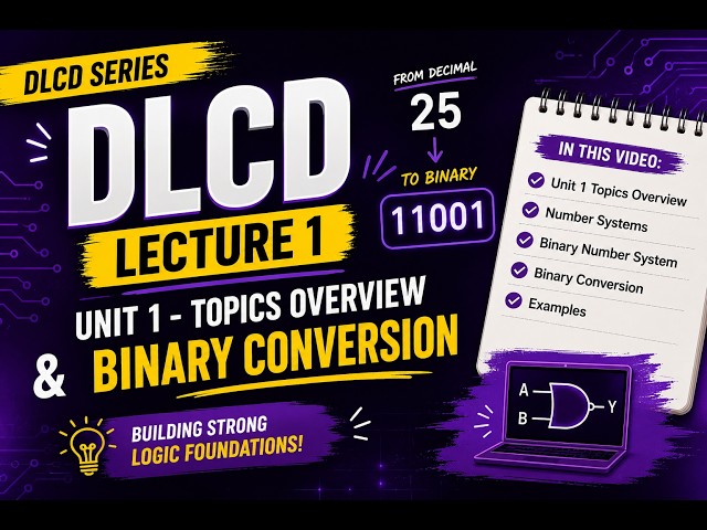 DLCD – Unit 1 Introduction + Binary Number System & Binary Conversion👍