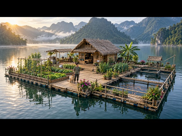 He Left Civilization to Build a Floating Self-Sustaining Island | by @AsianBushcraftHomie