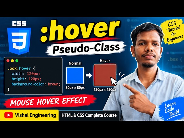 CSS :hover Pseudo-Class Explained | Mouse Hover Effect in CSS | CSS Tutorial for Beginners