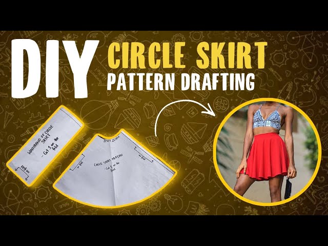 How To Draft A Pattern For A Flowy Circle/Skater Skirt for Girls & Women #PatternDrafting Tutorial