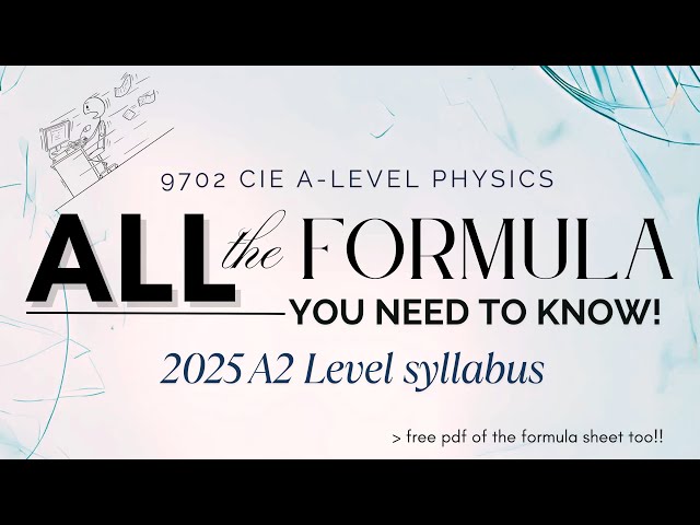 Every 9702 A2 Physics Formulas You MUST Know! | d-17 to MJ25 A2 Physics Paper 4