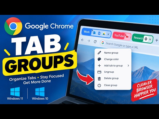 How to Use Tab Groups in Google Chrome on Windows 11 or 10 | GearUpWindows Tutorial