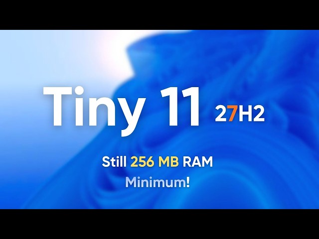 Installing Tiny 11 27H2 (Min 256MB RAM) - Windows 11 on Steroids
