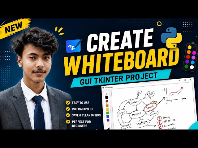Create Whiteboard App in Python | Tkinter GUI Project for Beginners (Step-by-Step)