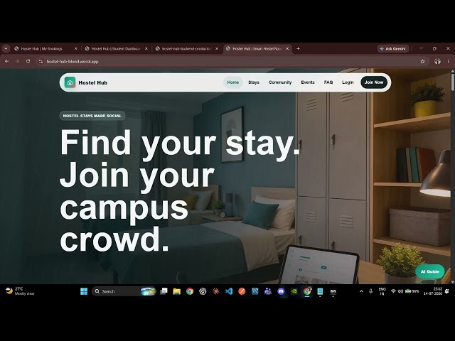 Hostel Hub Full-Stack Web Application Demo | Ayush Sonawane