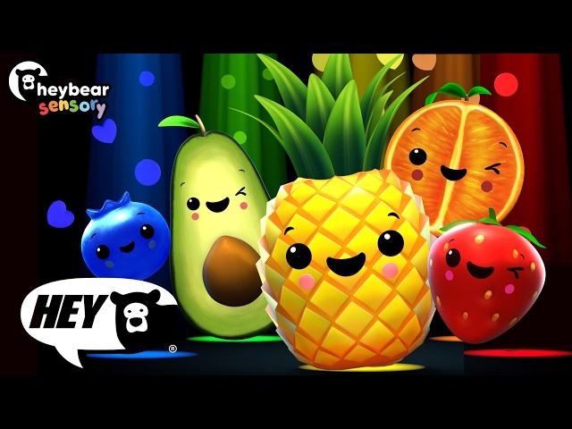 Hey Bear Sensory - Dance, Colours and Counting!  - Dancing Fruit and Funky Veggies!
