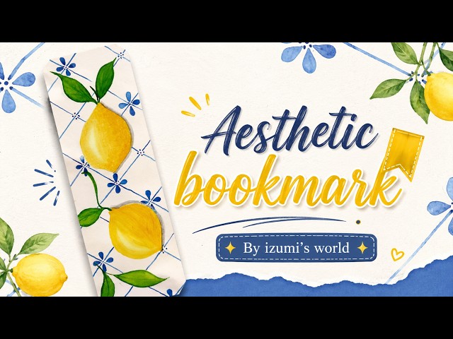 Easy Bookmark Tutorial 🍋 #paintingtutorial #easybookmarks #easypainting #stepbystepdrawing 
