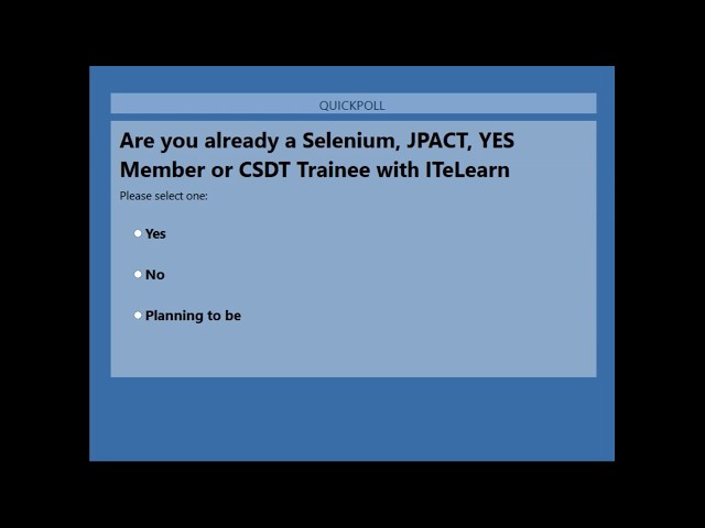 Job Placement and Certified Training. Day 1. CSDT(Certified Selenium Developer Training)