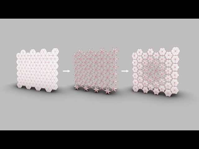 Hex Starfold - Responsive Hexagonal Tessellation (Grasshopper Simulation)