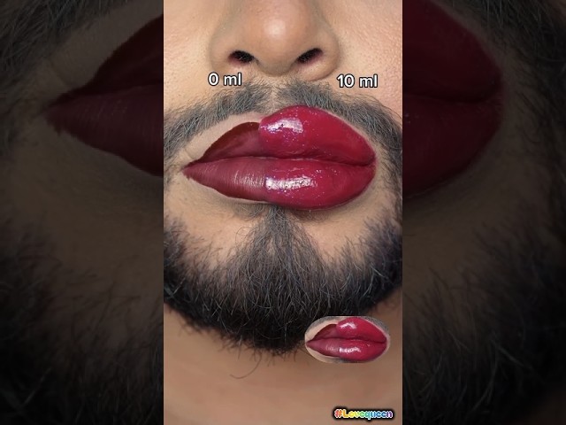0 ml OR 10ml fuller Lips👄Tutorial😍#fullerlips #tutorial #shortvideo #youtubeshorts#virallipstickhack