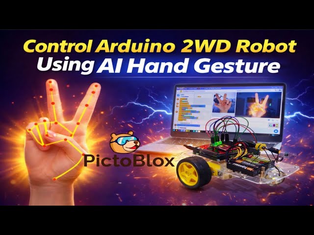 👉 Control an Arduino Robot with AI Hand Gestures 🤯 | PictoBlox Tutorial #AI #robot