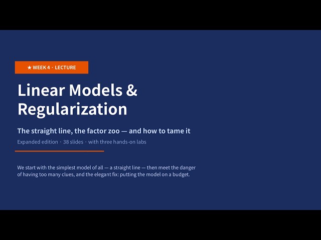 Financial Machine Learning Week 4 — Linear Models and Regularization | Yonsei University