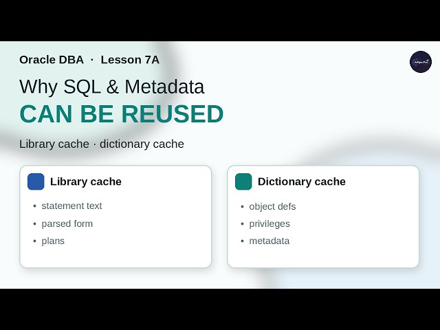 Oracle DBA 7A: Why SQL and Metadata Can Be Reused