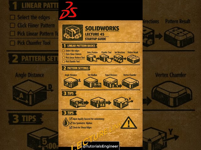 SOLIDWORKS #LECTURE 45  BEGINNER:  #solidworks #eduction #3D #Drawing #academy @TutorialsEngineer