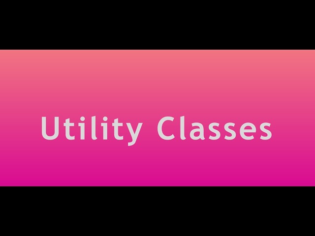 Utility Classes in Java.