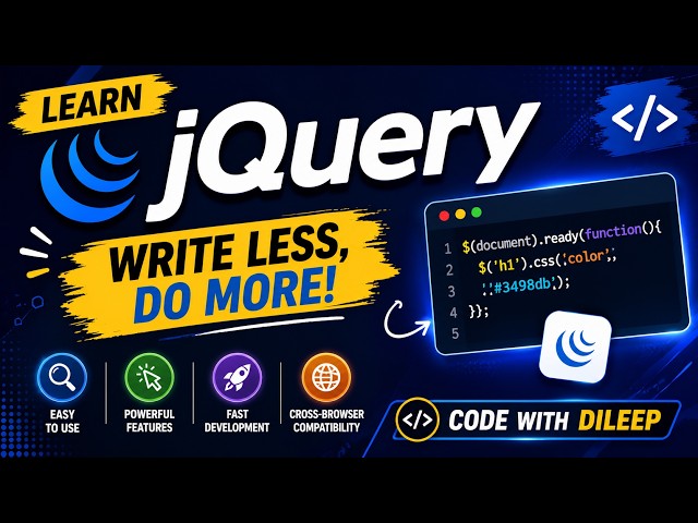 jQuery Tutorial for Beginners | Learn jQuery in One Video |