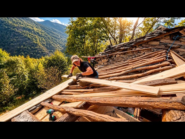 Restoring Our Old Cabin Roof | Stonework, Woodworking & Cabin Life | EP143