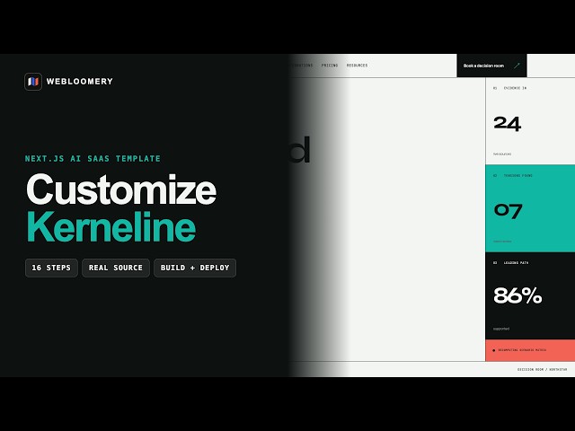 Kerneline Tutorial — Customize a Next.js AI SaaS Website Template | Webloomery