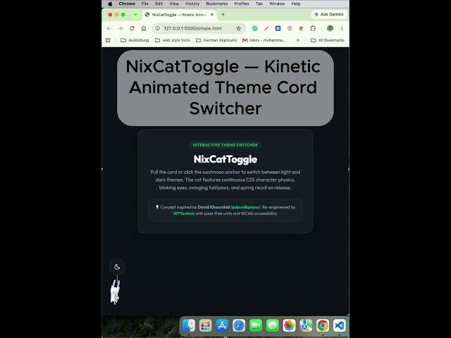 NixCatToggle 🔥 Kinetic Theme Switcher | HTML, CSS & JavaScript