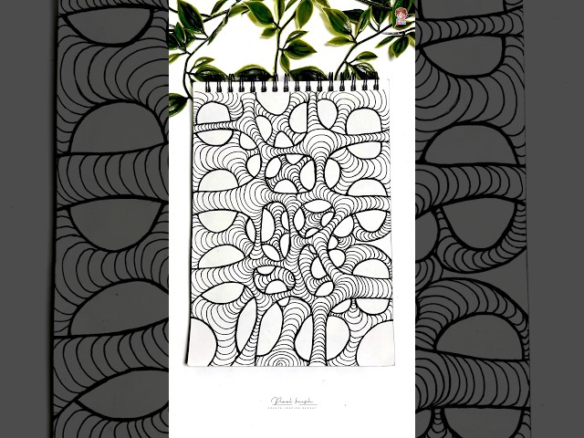 3D Organic Web Zentangle Pattern🖤✨ #zentangleart #opticalillusion #doodleart #drawing