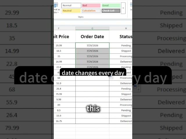 Automatically type today's date in Excel with just a simple formula! 📅