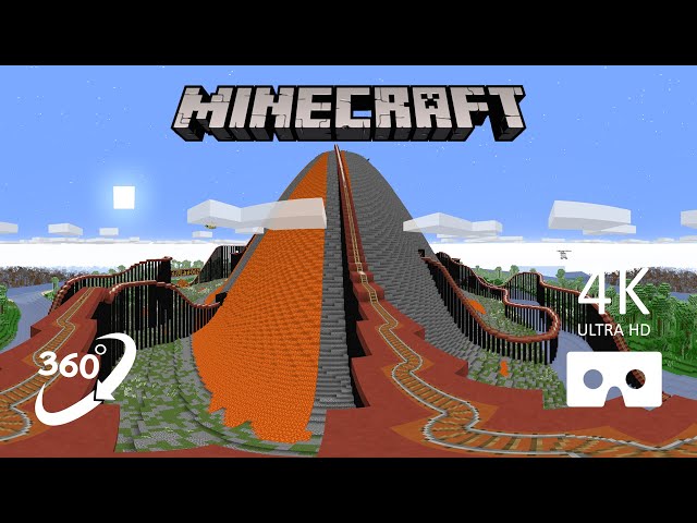 MINECRAFT VR AND 360° - VOLCANO ROLLER COASTER RIDE
